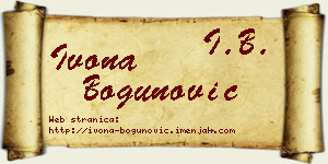 Ivona Bogunović vizit kartica